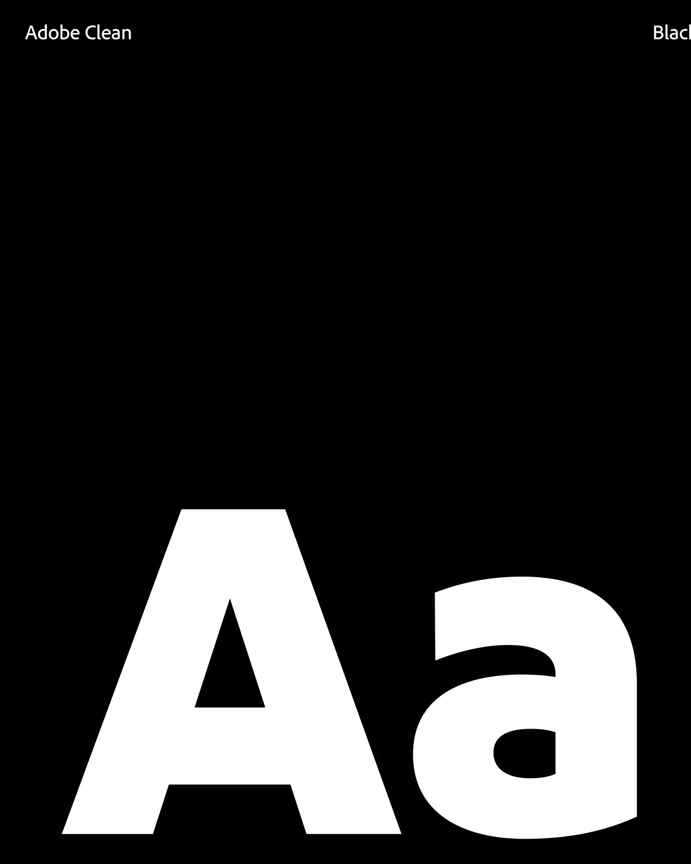 Adobe Clean typography study in black and white