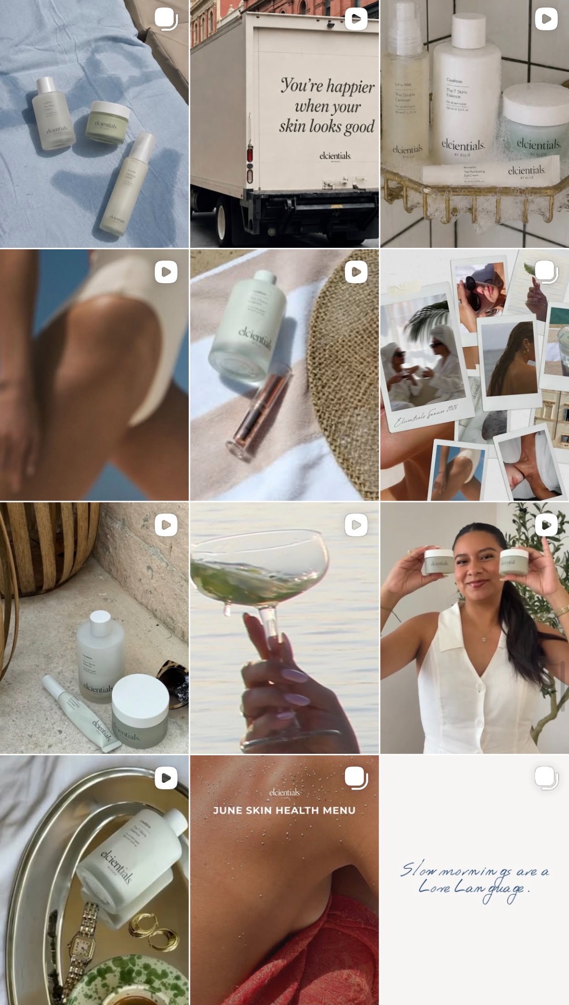Elcientials social content system and Instagram feed direction