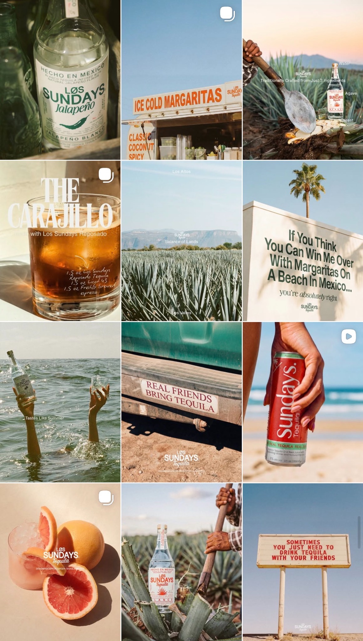 Los Sundays social content system and Instagram feed direction
